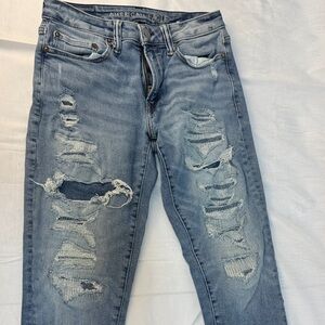 American Eagle Outfitters Flex Men's Distressed Blue Jeans (28x32)